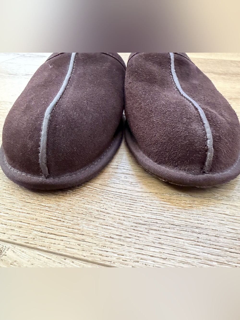UGG Scuff Brown Suede Shearling Mule Slippers - Picture 4 of 6